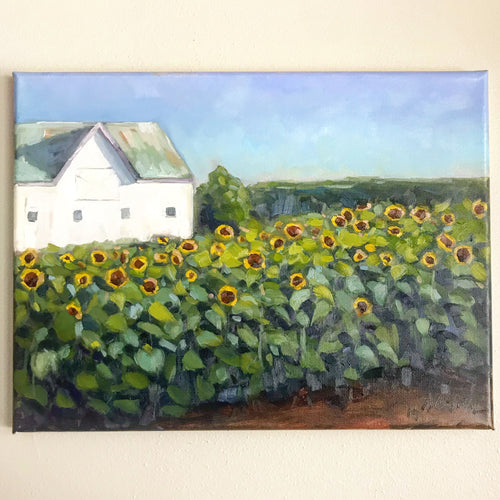 Barn & Sunflowers