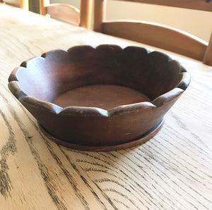Scalloped Wood Bowl